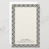 あなたの一流の|黒く及び白く幾何学的なパターンを加えて下さい 便箋 (正面/裏面)