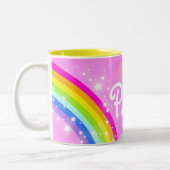 あなたの一流の(5手紙の)女の子の虹の淡いピンクのマグ ツートーンマグカップ (左)