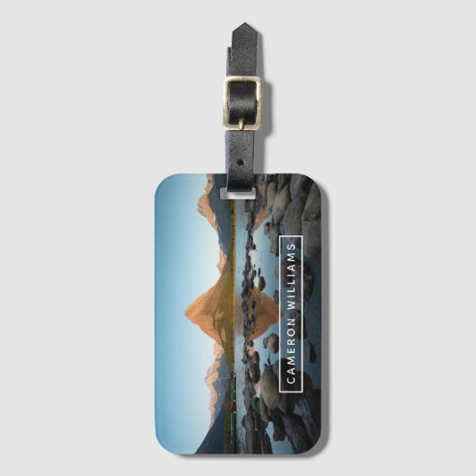 あなたの一流の| mountain湖を加えて下さい ラゲッジタグ (正面縦)