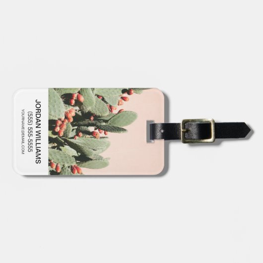 あなたの一流の| Prickleyのナシのサボテンを加えて下さい ラゲッジタグ (正面横)