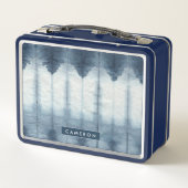 あなたの一流の| Shibori Indigioのプリントを加えて下さい メタルランチボックス (裏面)