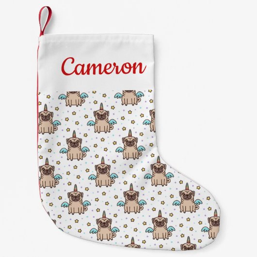 あなたの一流の| Unipugパターンを加えて下さい スモールクリスマスストッキング (正面)