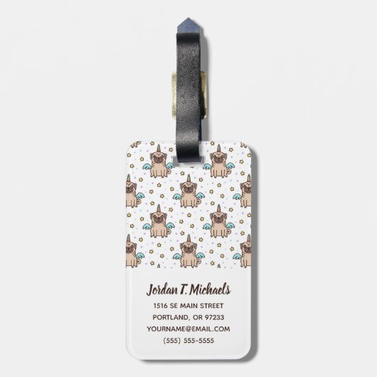 あなたの一流の| Unipugパターンを加えて下さい ラゲッジタグ (裏面縦)
