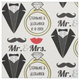 あなたの一流のLips Mustache Ring氏夫人のタキシードの結婚式 ファブリック