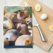 あなたの一流手タオルパーソナライズで青いSeaglass キッチンタオル (四つ折り)