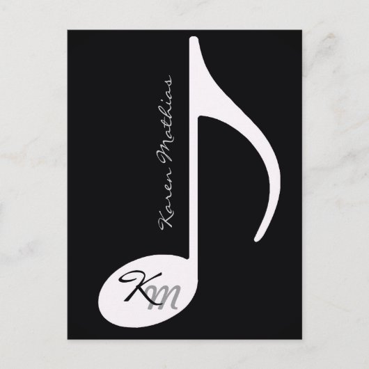 あなたの一流音楽ノートの黒 ポストカード (正面)