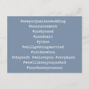 あなたの上位12のハッシュタグは延期さ結婚れたデニム ポストカード