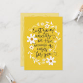 あなたの不安を彼にゆだねなさい。彼があなたを気にかけておられるのだから。 カード (正面/裏面インサイチュ)