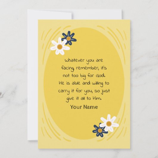 あなたの不安を彼にゆだねなさい。彼があなたを気にかけておられるのだから。 カード (裏面)