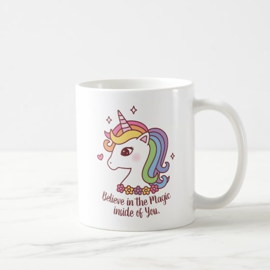 あなたの中の魔法にきっと出会える ユニコーン コーヒーマグカップ (右)