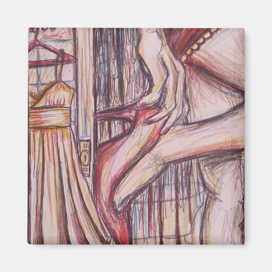 あなたの乗り物はここにあるスケッチ磁石 マグネット (正面)