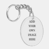 あなたの二重味方された円のkeychainをカスタマイズ キーホルダー (正面左)