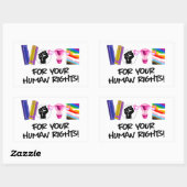 あなたの人権に投票 長方形シール (シート)