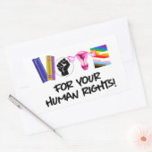 あなたの人権に投票 長方形シール (封筒)