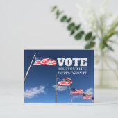 あなたの人生がハガキに依存するように投票 ポストカード (スタンド正面)
