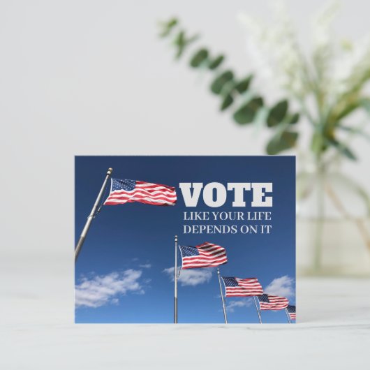 あなたの人生がハガキに依存するように投票 ポストカード (スタンド正面)