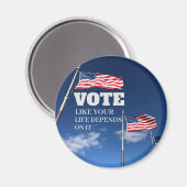 あなたの人生がボタンに依存するように投票 マグネット (正面/裏面)