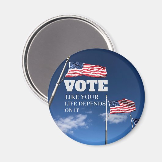 あなたの人生がボタンに依存するように投票 マグネット (正面/裏面)