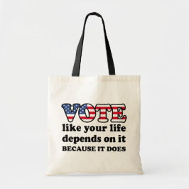 あなたの人生が依存するように投票。そうだから トートバッグ