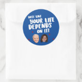 あなたの人生が依存するように投票 ラウンドシール (バッグ)