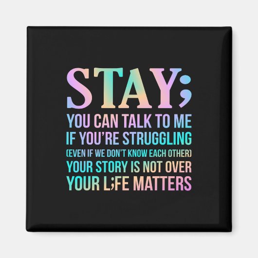 あなたの人生が重要ハッピー自殺認識度サポート マグネット (正面)