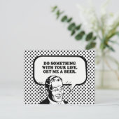 あなたの人生で何かを行う – ビールTシャツを手に入れて ポストカード (スタンド正面)