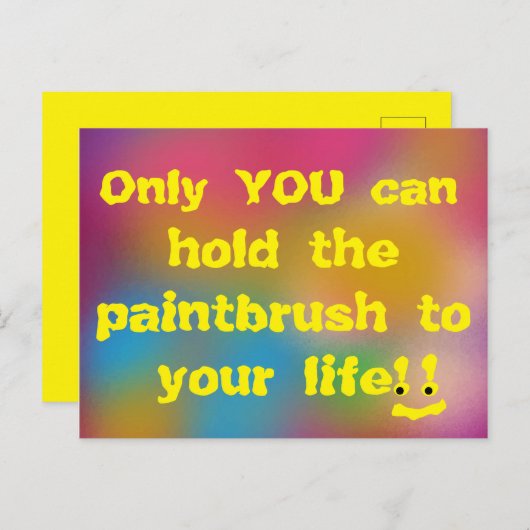 あなたの人生のおもしろいにペイントブラシを保持できる ポストカード (正面/裏面)