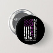 あなたの人生のための戦いオーバードーズ認識度パープルリブ 缶バッジ (正面&裏面)