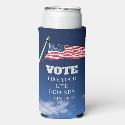 あなたの人生のような投票は2024選挙に依存する スリム缶クーラー (Seltzer裏面)