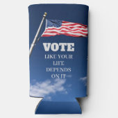 あなたの人生のような投票は2024選挙に依存する スリム缶クーラー (裏面)