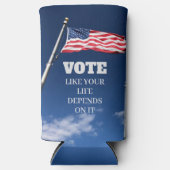 あなたの人生のような投票は2024選挙に依存する スリム缶クーラー (正面)