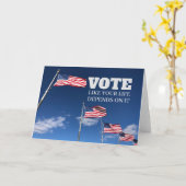 あなたの人生はグリーティングカードに依存して投票する カード (黄色い花)