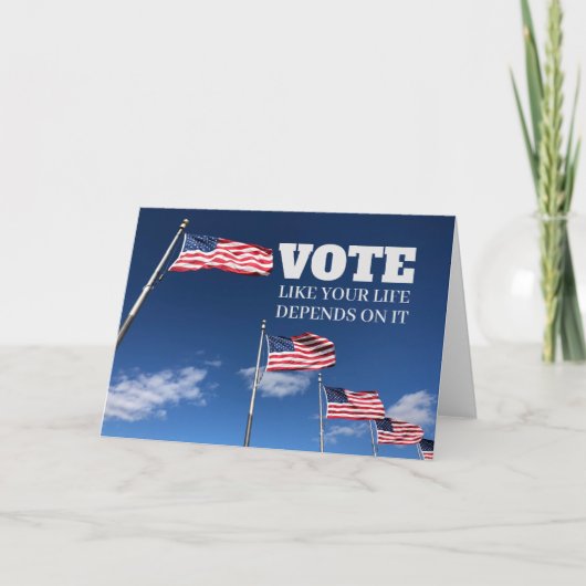 あなたの人生はグリーティングカードに依存して投票する カード (正面)