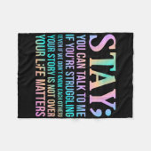 あなたの人生は幸せな自殺認識度サポートグラフ フリースブランケット (正面(横))