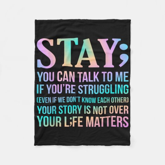 あなたの人生は幸せな自殺認識度サポートグラフ フリースブランケット (正面)