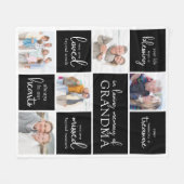 あなたの人生は賛美写真コラージュ悔やみや弔慰 フリースブランケット (正面(横))