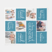 あなたの人生は賛美写真コラージュ悔やみや弔慰 フリースブランケット (正面(横))