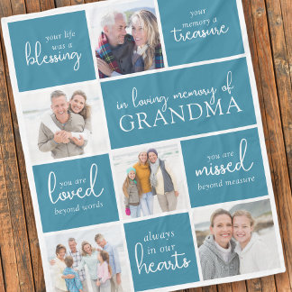 あなたの人生は賛美写真コラージュ悔やみや弔慰 フリースブランケット