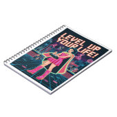 あなたの人生をレベルアップ – レトロゲーマーアート ノートブック (左側)