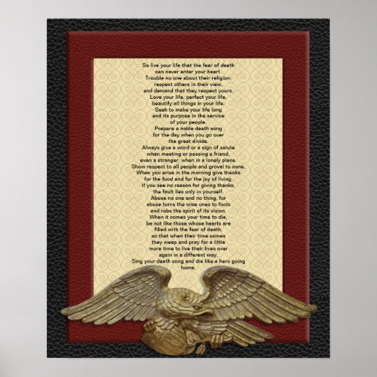 「あなたの人生を生きる」、金ゴールド・イーグルのチーフ・テクムセ ポスター (正面)