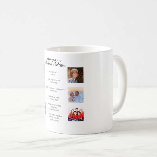 あなたの人生 – 写真とマイルストーンを追加 コーヒーマグカップ (正面右)