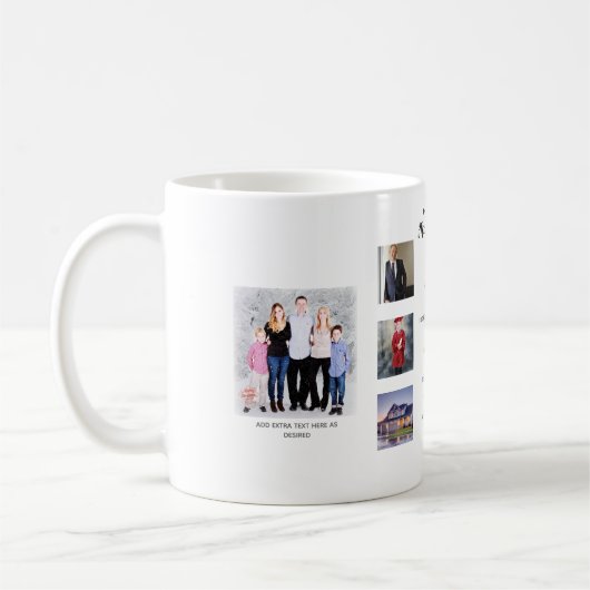 あなたの人生 – 8枚の写真を追加+ 8マイルストーン コーヒーマグカップ (左)