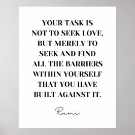 あなたの仕事は愛を求めることではない – Rumi引用文 ポスター