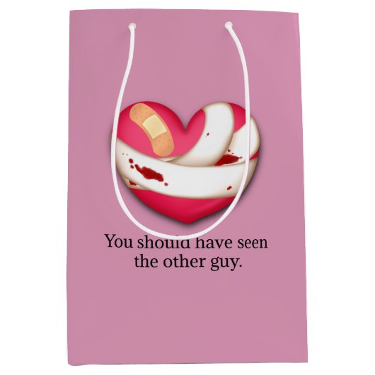 "あなたの他の男を見るべきだった"壊れたハート ミディアムペーパーバッグ (正面)