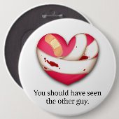 "あなたの他の男を見るべきだった"壊れたハート 缶バッジ (正面&裏面)