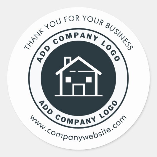 あなたの会社のロゴを追加 カスタム ウェブサイト ラウンドシール (正面)