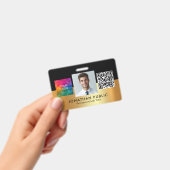 あなたの会社のロゴ QRコード 従業員の写真 バッジ (Handheld)