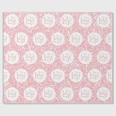 あなたの会社ロゴピンクグリッタープロモーション ラッピングペーパー (フラット)