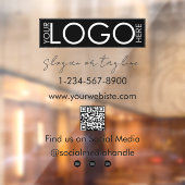 あなたの会社ロゴ ストアフロント QRコード ソーシャルメディア ウィンドウサイン (シート2)