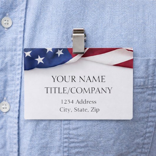 あなたの会社名 アメリカ国旗 名札
